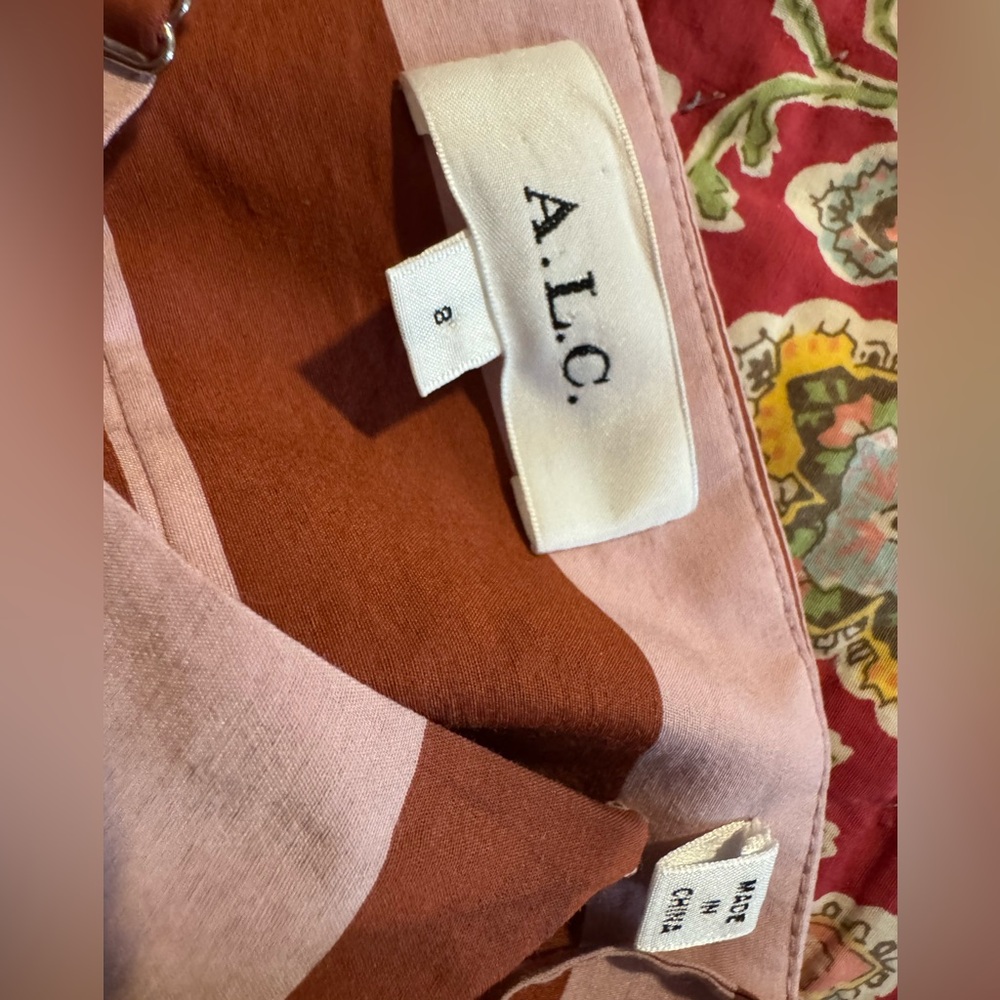 A.L.C. Laurel Maxi Dress in Rust & Lavender Stripe - Picture 5 of 10